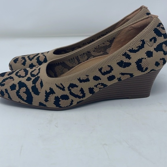 Vivaia Margot Leopard Squared Toe Wedge Heels Size 8 Excellent Condition - Picture 3 of 4